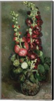 Vase of Hollyhocks, 1886 Fine Art Print