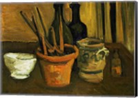 Still Life of Paintbrushes in a Flowerpot, 1884 Fine Art Print
