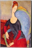 Mme Hebuterne in a Blue Chair, 1918 Fine Art Print