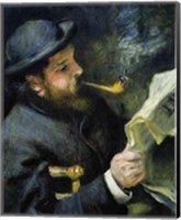 Claude Monet reading a newspaper Fine Art Print