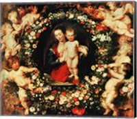 Virgin with a Garland of Flowers, c.1618-20 Fine Art Print