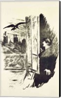 Illustration for 'The Raven', by Edgar Allen Poe, 1875 Fine Art Print