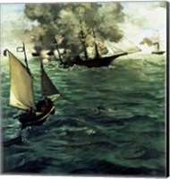 Battle of Kearsage and Alabama, 1864 Fine Art Print