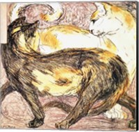 Two Cats - sketch Fine Art Print