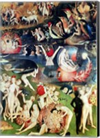 The Garden of Earthly Delights: Allegory of Luxury, detail of the central panel, c.1500 Fine Art Print