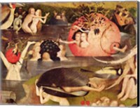 The Garden of Earthly Delights: Allegory of Luxury, horizontal detail of the central panel, c.1500 Fine Art Print