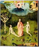 The Garden of Earthly Delights: The Garden of Eden, left wing of triptych, c.1500 Fine Art Print
