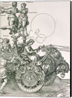 Design for 'The Great Triumphal Chariot of Emperor Maximilian I': detail showing the Virtues steering the team of horses Fine Art Print