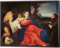 Virgin and Infant with Saint John the Baptist and Donor Fine Art Print