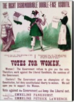 Women's Suffrage Poster The Right Dishonourable Double-Face Asquith Fine Art Print