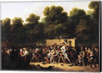 The Distribution of Food and Wine on the Champs-Elysees Fine Art Print