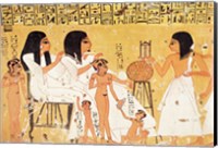 The dead, their family and their servants, from the Tomb of Ankerkhe Fine Art Print