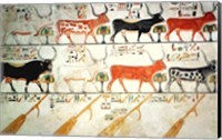 The seven celestial cows and the sacred bull and the four rudders of heaven Fine Art Print