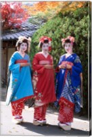 Three geishas, Kyoto, Honshu, Japan (posed) Fine Art Print