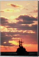 Silhouette of the USS Deyo Fine Art Print