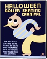 Halloween Roller Skating Carnival, WPA Poster,1936 Fine Art Print