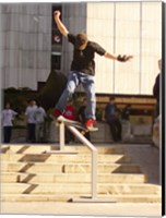 Skateboarder On Stairs Fine Art Print