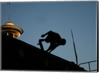 Skateboarder About to Go Down a Halfpipe Fine Art Print