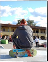 Skater In Florence On Board Fine Art Print