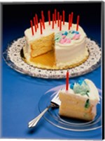 Close-up of candles on a birthday cake Fine Art Print