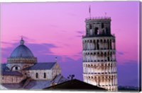 Tower at night, Leaning Tower, Pisa, Italy Fine Art Print