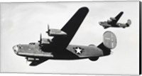 Low angle view of two bomber planes in flight, B-24 Liberator Fine Art Print