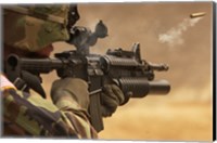 M4 Carbine Firing Fine Art Print