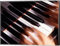 Close-up of a person's hands playing a piano Fine Art Print