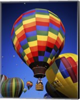 Brightly Colored Hot Air Balloon with Basket Fine Art Print