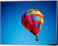 Rainbow Hot Air Balloon with other Hot Air Balloons Far Away Fine Art Print