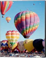 Low angle view of hot air balloons in the sky, Albuquerque International Balloon Fiesta, Albuquerque, New Mexico, USA Fine Art Print