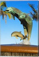 Dolphin Fountain on Stearns Wharf, Santa Barbara Harbor, California, USA Sculpture Fine Art Print