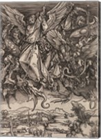 St. Michael Fighting the Dragon by Albrecht Durer, 1498 Fine Art Print