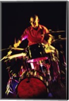 Young man playing the drums Fine Art Print