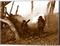 Two American Soldiers Storming a Bunker Fine Art Print