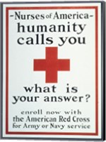 Nurses of America Humanity Calls You Enroll now with the Red Cross Fine Art Print