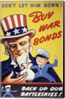 Don't Let Him Down! Buy War Bonds Fine Art Print