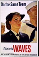 On the Same Team Enlist in the Waves Fine Art Print