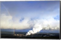 Rainbow and Sulfur Dioxide Emissions from the Halema`uma`u Vent Fine Art Print