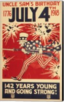 Uncle Sam's Birthday 1776 July 4th 1918 Fine Art Print