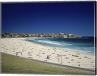 High angle view of tourists on the beach, Bondi Beach, Sydney, New South Wales, Australia Fine Art Print