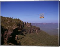 Cable car approaching a cliff, Blue Mountains, Katoomba, New South Wales, Australia Fine Art Print