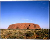 Rock formation on a landscape, Uluru-Kata Tjuta National Park, Australia Fine Art Print