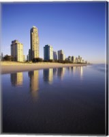 Reflection of buildings in water, Surfers Paradise, Queensland, Australia Fine Art Print