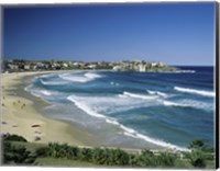 High angle view of a beach, Bondi Beach, Sydney, New South Wales, Australia Fine Art Print