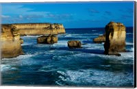 High angle view of rocks in the sea, Twelve Apostles, Port Campbell National Park, Victoria, Australia Fine Art Print