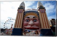 Low angle view of the entrance to an amusement park, Luna Park, Sydney, New South Wales, Australia Fine Art Print