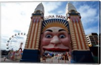 Low angle view of the entrance to an amusement park, Luna Park, Sydney, New South Wales, Australia Fine Art Print