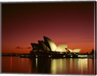 Opera house lit up at night, Sydney Opera House, Sydney, Australia Fine Art Print