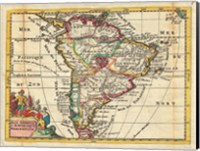 1747 La Feuille Map of South America Fine Art Print